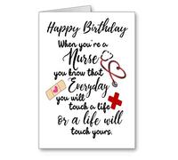 GFC Happy Birthday Nurse Card Nurses Touch a life (envelope included)