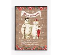 gfc Merry Christmas Print Picture Poster mr mrs snowman Gift A4 UNFRAMED wall art Home decor Decorating