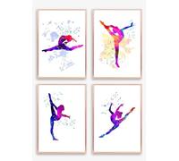 gfc Set of 4 gymnastic dance Print Picture Poster gymnastics Gift A4 UNFRAMED wall art Home decor Decorating