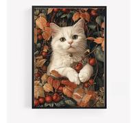 gfc white cat kittens Print Picture Poster preppy portrait A4 UNFRAMED wall art Home decor Decorating orange aesthetic autumn abstract art 1