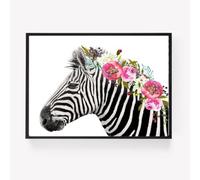 gfc zebra animal Print Picture Poster floral flowers nursery boho A4 UNFRAMED wall art Home decor Decorating