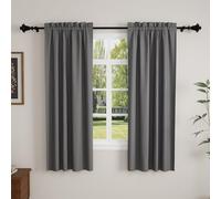 GFCC Blackout Curtains, Grey Darkening Thermal Insulated Energy Saving Curtains & Drapes Light Blocking Blackout Curtain for Bedroom Living Room Kitchen Nursery, W52 x L54 Inch, 2 Panels