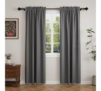 GFCC Blackout Curtains, Grey Darkening Thermal Insulated Energy Saving Curtains & Drapes Light Blocking Blackout Curtain for Bedroom Living Room Kitchen Nursery, W52 x L72 Inch, 2 Panels