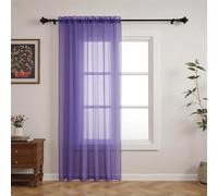 GFCC Voile Curtains, 108 Drop 1 Panel Purple Net Curtains for Windows Rod Pocket Sheer Curtain Semi Transparent Eyelet Sheer Curtain Panel for Bedroom Kitcken Living Room W60xL108 Inch (152 x 274cm)