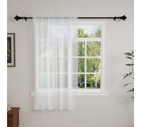 GFCC White Voile Curtains 72 Drops 1 Panel, Net Curtains for Windows | W60xL90 Inch (152x228cm), Sheer Curtain Drapes, Semi Transparent, Soft Voiles, Rod Pocket, for Bedroom Living Room Kitchen