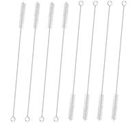 GFDesign Drinking Straw Cleaning Brushes Set 10" Extra Long 10mm Extra Wide Pipe Tube Cleaner Nylon Bristles Stainless Steel Handle - 10" x 3/8" (10mm) - Set of 8