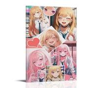 GFDGWZVOC Anime My Dress Up Darling Girls Aesthetic Posters Decorative Painting Canvas Wall Posters And Modern Family Bedroom Decor 24x36inch(60x90cm) Frame-style