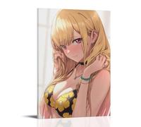 GFDGWZVOC Anime Poster My Dress Up Darling Manga Aesthetic Decorative Painting Canvas Wall Posters And Modern Family Bedroom Decor 24x36inch(60x90cm) Frame-style