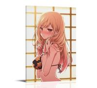 GFDGWZVOC Japanese Anime My Dress-up Darling Poster Kitagawa Marlene Decorative Painting Canvas Wall Posters And Modern Family Bedroom Decor 16x24inch(40x60cm) Frame-style