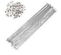 GFDSGRE Bicycle Spokes 40PCS 131mm-180mm 14G Diameter 2.0mm Silver Bike Spokes Stainless Steel(154mm)