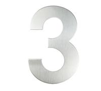 GFDSGRE House Numbers 15/20/30cm Large House Number Silver 304 Stainless Steel Number And Letter Exterior Address Plate Outdoor Door Number #0-9 Front Door Numbers(Number 3,30cm)