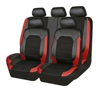 GFFLH Car Seat Cover Sets for Nissan Qashqai J11 2016 2017 2018, Full Sets Seat Covers PU Leather Seat Front Rear Cushion Waterproof Protector Accessories,Red