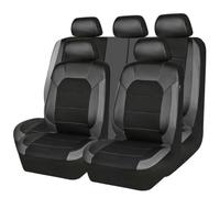 GFFLH Car Seat Cover Sets for Nissan Qashqai J11 2016 2017 2018, Full Sets Seat Covers PU Leather Seat Front Rear Cushion Waterproof Protector Accessories,Grey