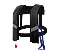 GFFTYX Snorkel Vest,Manual Inflatable Portable Inflatable Swim Vest Jackets for Snorkeling Swimming Diving Safety for Swimming Fishing Outdoor Water Sports(Black)