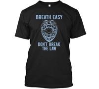 GFG23rwer Breath Easy United States L I C O E P R F Fop Break Law T-Shirt Black