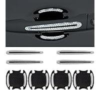 GFGJYK 8 Pcs Auto Door Handle Protection for Citroen C4 II/2 Hatchback 2010-2015, Reflective Sticker Safety Non-Marking Scratch Night Visibility Cover Guard Film,White