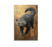 GFGPSALZU A Binturong Strolls Slowly Across A Warm Bronze Background, Tail Swaying Like Slow Jazz. Fashionable Wall Decor - Hanging Art Poster And Mural16x24inch(40x60cm)