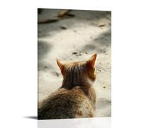 GFGPSALZU A Cat Head Turned Back on Soft Sand Fashionable Wall Decor - Hanging Art Poster And Mural12x18inch(30x45cm)