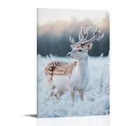 GFGPSALZU A Deer Standing in Silence on A Frosted Pine Backdrop Fashionable Wall Decor - Hanging Art Poster And Mural16x24inch(40x60cm)
