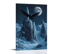 GFGPSALZU A Frost Griffin Landing on Frozen Spires Under Lunar Eclipse Fashionable Wall Decor - Hanging Art Poster And Mural20x30inch(50x75cm)