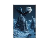 GFGPSALZU A Frost Griffin Landing on Frozen Spires Under Lunar Eclipse Fashionable Wall Decor - Hanging Art Poster And Mural20x30inch(50x75cm)
