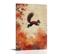 GFGPSALZU A Squirrel Mid-leap in Cinnamon Sky Fashionable Wall Decor - Hanging Art Poster And Mural12x18inch(30x45cm)