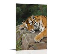 GFGPSALZU A Tiger Lies on A Rock, Dozing with Eyes Half-closed Fashionable Wall Decor - Hanging Art Poster And Mural20x30inch(50x75cm)
