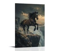 GFGPSALZU A Windborn Stallion Running Along Cliffs Where Clouds Part for No Sound Fashionable Wall Decor - Hanging Art Poster And Mural16x24inch(40x60cm)