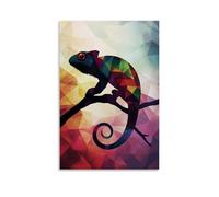 GFGPSALZU Abstract Chameleon Silhouette Shifting Through Colors of Minimalist Geometry. Fashionable Wall Decor - Hanging Art Poster And Mural12x18inch(30x45cm)