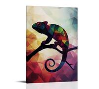 GFGPSALZU Abstract Chameleon Silhouette Shifting Through Colors of Minimalist Geometry. Fashionable Wall Decor - Hanging Art Poster And Mural20x30inch(50x75cm)