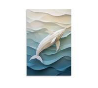 GFGPSALZU Abstract Origami-style Dolphin Floating Through Waves of Smooth Geometry. Fashionable Wall Decor - Hanging Art Poster And Mural16x24inch(40x60cm)