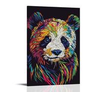 GFGPSALZU Abstract Panda Gently Appearing Through Harmonious And Vibrant Linear Patterns Against Solid Background. Fashionable Wall Decor - Hanging Art Poster And Mural24x36inch(60x90cm)
