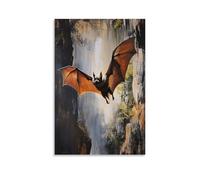 GFGPSALZU Animal Oil Painting- A Bat Racing through Forest Caves in A High-speed Wingsuit Descent Fashionable Wall Decor - Hanging Art Poster And Mural24x36inch(60x90cm)