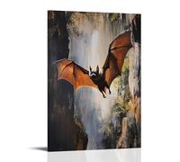 GFGPSALZU Animal Oil Painting- A Bat Racing through Forest Caves in A High-speed Wingsuit Descent Fashionable Wall Decor - Hanging Art Poster And Mural08x12inch(20x30cm)