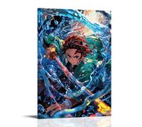 GFGPSALZU Demon Slayer Tanjiro's Water Vortex Onslaught Fashionable Wall Decor - Hanging Art Poster And Mural08x12inch(20x30cm)