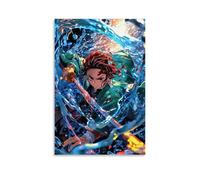 GFGPSALZU Demon Slayer Tanjiro's Water Vortex Onslaught Fashionable Wall Decor - Hanging Art Poster And Mural12x18inch(30x45cm)