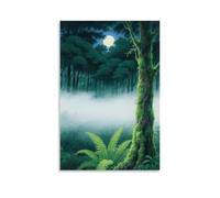 GFGPSALZU Evergreen Cloud Forest Scenic Night Mist Fashionable Wall Decor - Hanging Art Poster And Mural20x30inch(50x75cm)