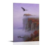 GFGPSALZU Foggy Bluff Scenic Autumn View Fashionable Wall Decor - Hanging Art Poster And Mural16x24inch(40x60cm)