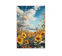 GFGPSALZU Garden Poster- Where Sunflowers Meet The Sky Fashionable Wall Decor - Hanging Art Poster And Mural20x30inch(50x75cm)