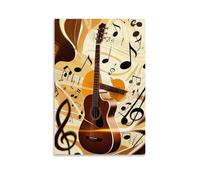 GFGPSALZU Music Is An Icon of The Guitar And The Keyboard Fashionable Wall Decor - Hanging Art Poster And Mural08x12inch(20x30cm)