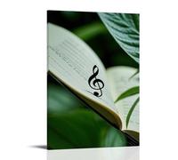 GFGPSALZU Music Note Displayed in The Middle of An Opened Book Fashionable Wall Decor - Hanging Art Poster And Mural08x12inch(20x30cm)