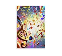 GFGPSALZU Music Staff Swirling from The Center of A Yellow, Blue And Purple Circle Fashionable Wall Decor - Hanging Art Poster And Mural24x36inch(60x90cm)