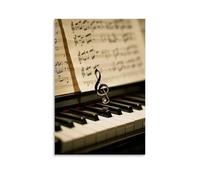 GFGPSALZU Music to Go with A Trumpet, Sheet And Keys in The Middle Fashionable Wall Decor - Hanging Art Poster And Mural12x18inch(30x45cm)
