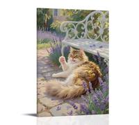 GFGPSALZU Persian Cat Grooming in Garden, Fur Smooth As Satin Fashionable Wall Decor - Hanging Art Poster And Mural16x24inch(40x60cm)