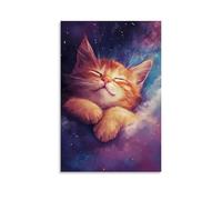 GFGPSALZU Pet Poster Magic, Sleepy Kitty Dreams Fashionable Wall Decor - Hanging Art Poster And Mural16x24inch(40x60cm)