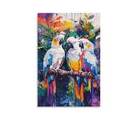 GFGPSALZU Pet Poster Vibrant, Colorful Parrot Paradise Fashionable Wall Decor - Hanging Art Poster And Mural16x24inch(40x60cm)