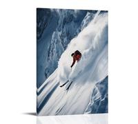 GFGPSALZU Skiing Poster - Velocity in Solitude- Carving Silence Through Alpine Air Fashionable Wall Decor - Hanging Art Poster And Mural20x30inch(50x75cm)