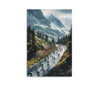 GFGPSALZU Sports Poster - Cycling- Peloton Storm Through Alpine Pass Fashionable Wall Decor - Hanging Art Poster And Mural16x24inch(40x60cm)