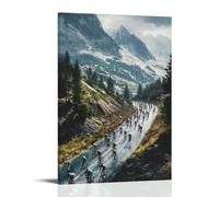 GFGPSALZU Sports Poster - Cycling- Peloton Storm Through Alpine Pass Fashionable Wall Decor - Hanging Art Poster And Mural12x18inch(30x45cm)