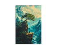 GFGPSALZU Taoist Hermit Landscape Art for Spiritual And Cozy Interiors Fashionable Wall Decor - Hanging Art Poster And Mural08x12inch(20x30cm)